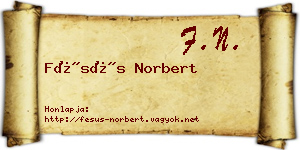 Fésüs Norbert névjegykártya