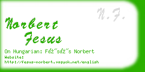 norbert fesus business card